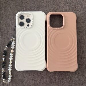 Casetify Ripple Bundle for iPhone 15 Pro Max White and Latte